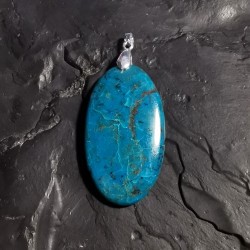 Chrysocolle - pendentif pièce unique 5  - chakra turquoise